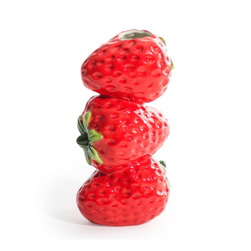 Vase \"Fraises\" en céramique