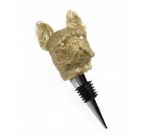 Bouchon "Bouledogue Français" en résine dorée