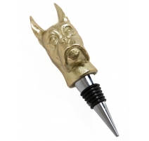 Bouchon "Dogue allemand" en résine dorée