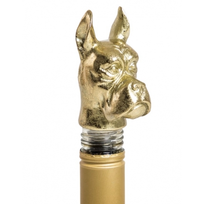 Bouchon \"Dogue allemand\" en résine dorée