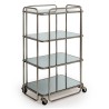 4-tier silver-coloured metal serving trolley