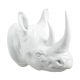Tête de rhinocéros en porcelaine blanche