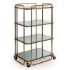 4-tier gold-coloured metal serving trolley