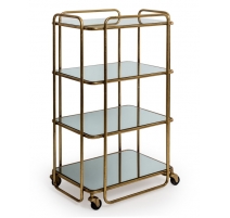 Service-boy en métal doré à 3 étages