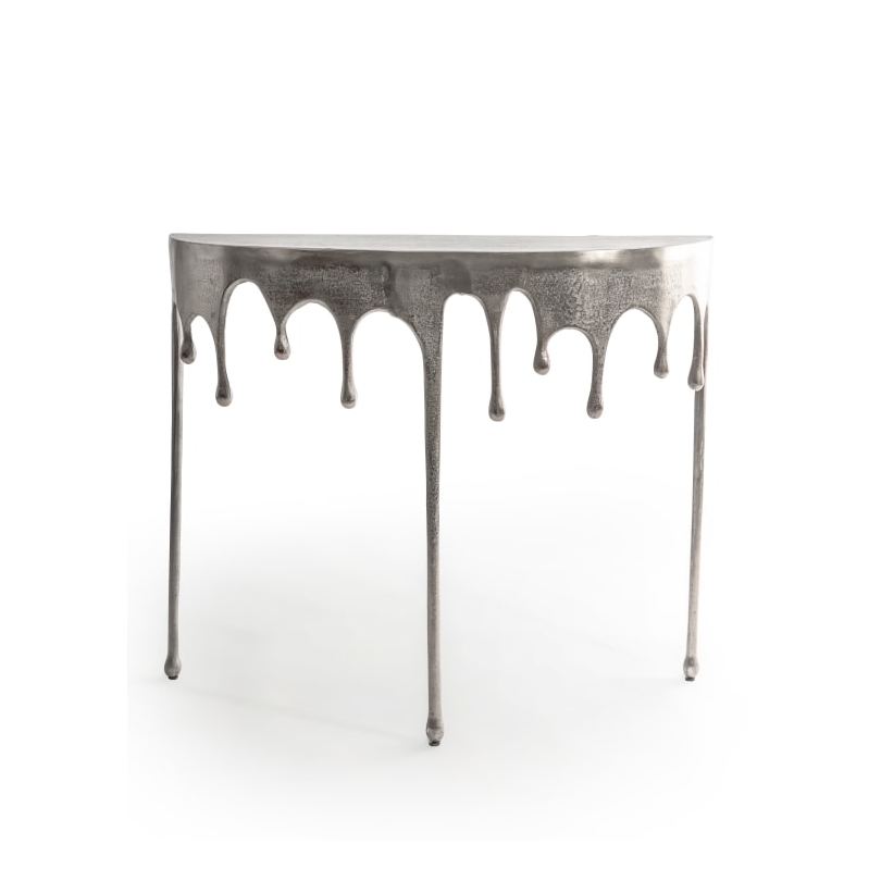 Console "Dali" goutte en aluminium brossé