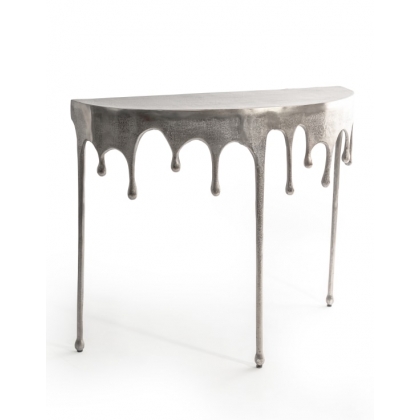 Console "Dali" goutte en aluminium brossé