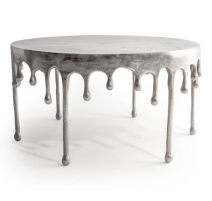 Table basse "Dali" goutte en aluminium brossé