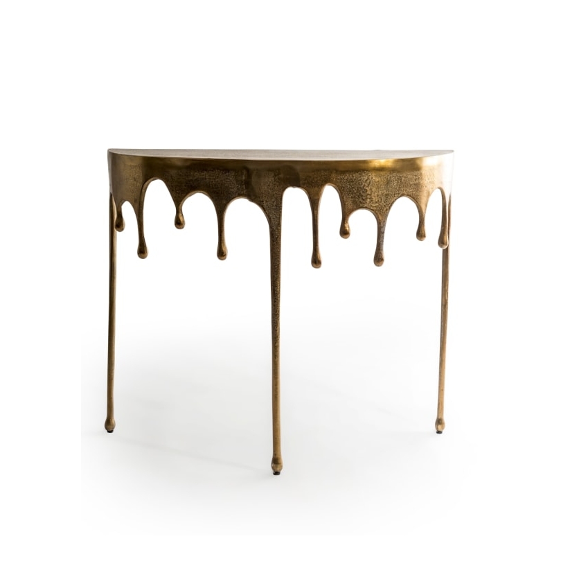 Console "Dali" goutte en aluminium doré