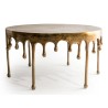 Table basse "Dali" goutte en aluminium doré