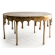 Table basse "Dali" goutte en aluminium doré