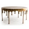 Table basse "Dali" goutte en aluminium doré