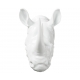 Head of rhinoceros in white porcelain