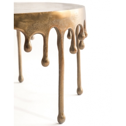 Table basse "Dali" goutte en aluminium doré