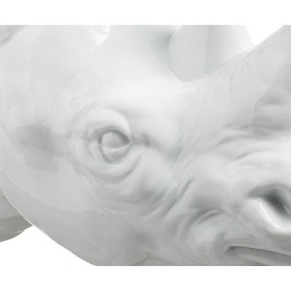 White porcelain rhinoceros head at  Moinat SA  - Antiques and home décor