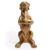 Porte-parapluies "Chien" en résine dorée