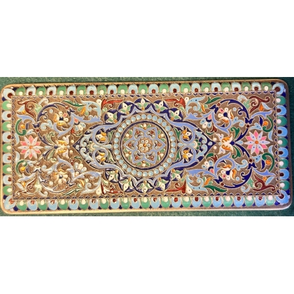 Boite en argent cloisonné russe par Ovchinnikov