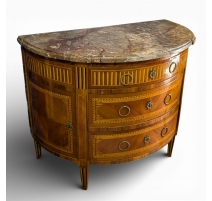 Semi circular inlaid commode