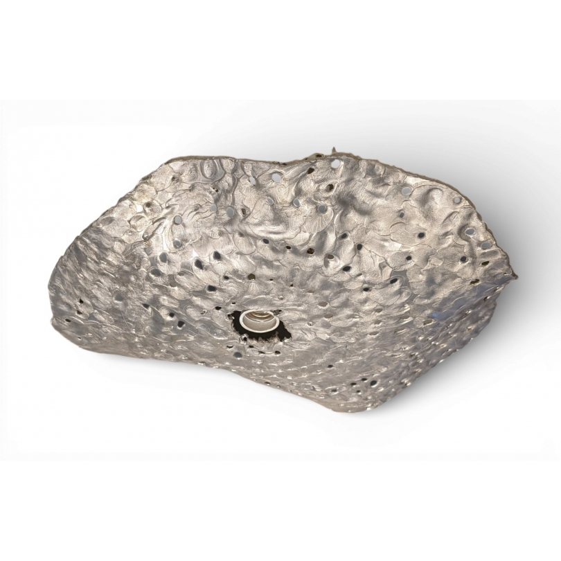 Plafonnier en tôle argentée