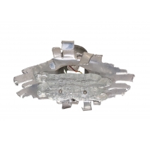 Plafonnier "Vague" en tôle argentée et verre