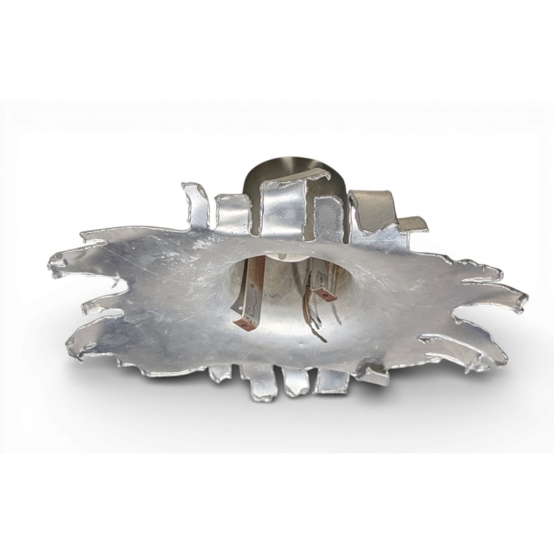 Plafonnier "Vague" en tôle argentée