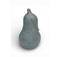Poire bleue en verre scavo