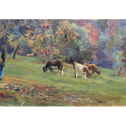 Tableau \"Vevey\" signé F. HUGUENIN L