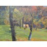 Tableau \"Vevey\" signé F. HUGUENIN L