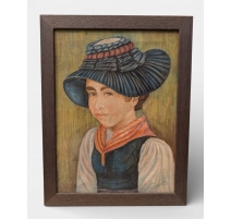 Tableau "Valaisanne" signé P. BERTHEX