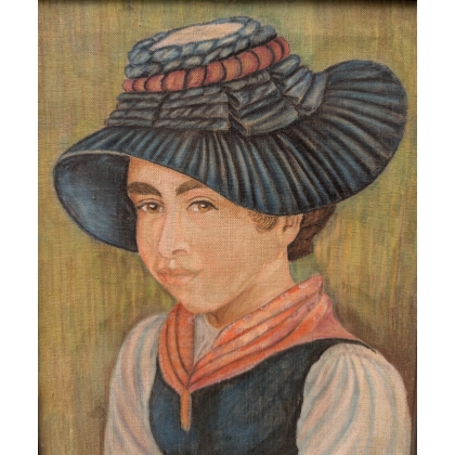 Tableau "Valaisanne" signé P. BERTHEX