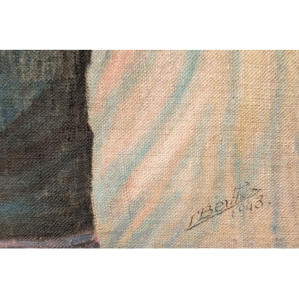 Tableau "Valaisanne" signé P. BERTHEX