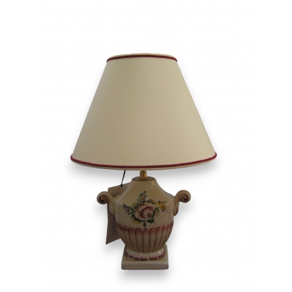  Paire de lampes en faïence, fond beige sur  Moinat SA  - Antiquités décoration