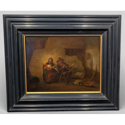 Tableau \"Scène d\'intérieur\" signée