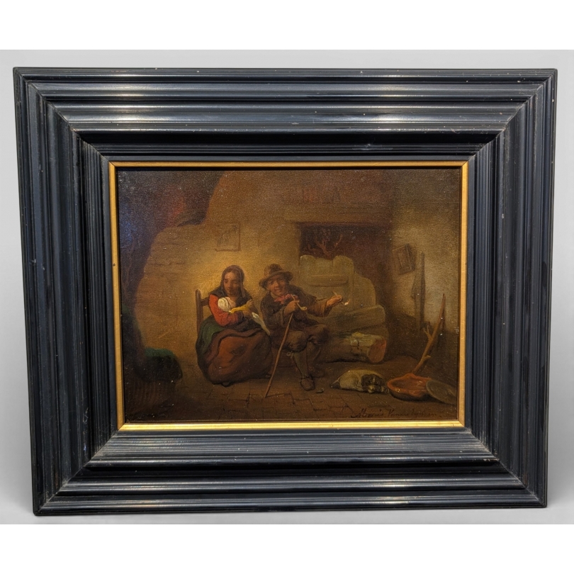 Tableau \"Scène d\'intérieur\" signée
