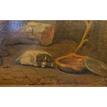Tableau \"Scène d\'intérieur\" signée