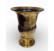 Vase en verre de Saint-Prex doré