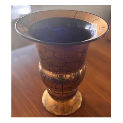 Vase en verre de Saint-Prex doré