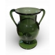 Vase en verre de Saint-Prex vert à anses