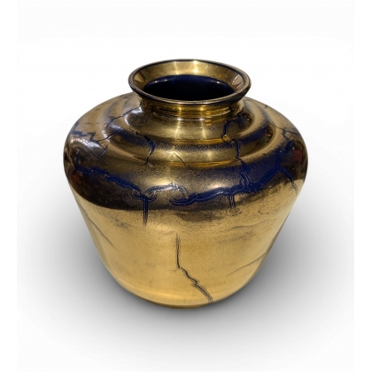 Vase en verre de Saint-Prex doré