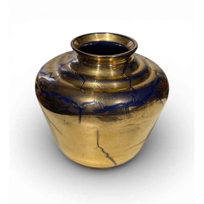 Vase en verre de Saint-Prex doré