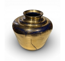 Vase en verre de Saint-Prex doré