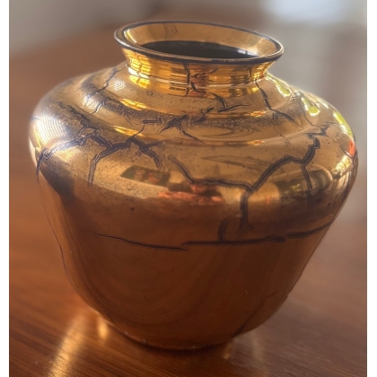 Vase en verre de Saint-Prex doré