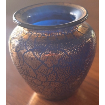 Vase en verre de Saint-Prex doré
