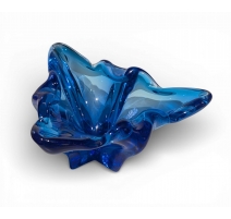 Cendrier en verre bleu de Murano