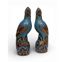 Paire de Phoenix cloisonnés