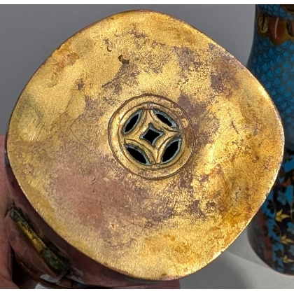 Paire de Phoenix cloisonnés
