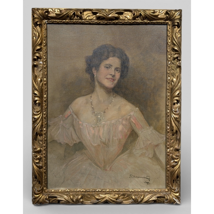 Tableau \"Jeune femme\" signé