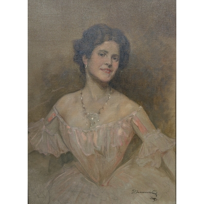 Tableau \"Jeune femme\" signé