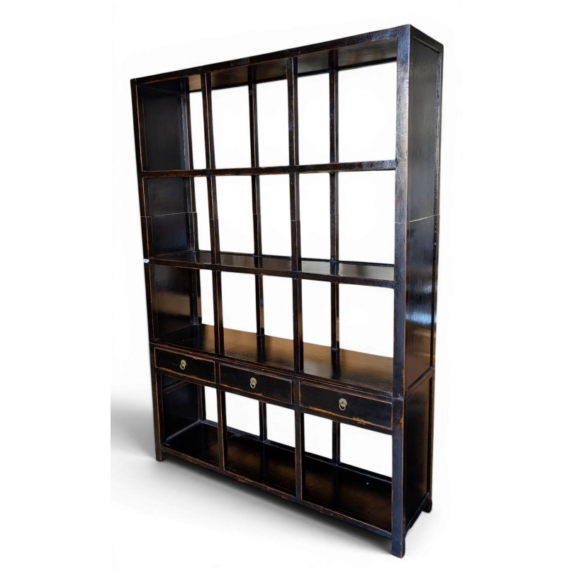 Etagère chinoise en bois laquée noire