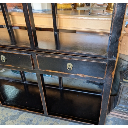 Etagère chinoise en bois laquée noire
