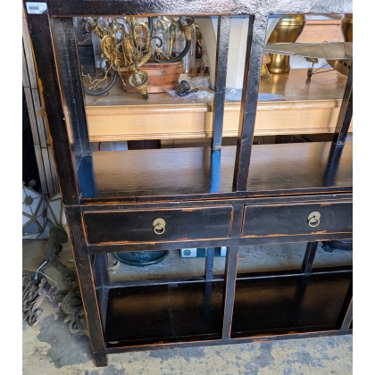 Etagère chinoise en bois laquée noire